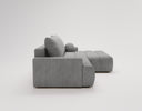 Designer Ecksofa Nemo in Stoff mit Schlaffunktion & Stauraum – Grau – Links