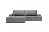 Designer Ecksofa Nemo in Stoff mit Schlaffunktion & Stauraum – Grau – Links