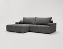 Designer Ecksofa Nemo in Stoff mit Schlaffunktion & Stauraum – Anthrazit – Links