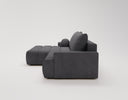 Designer Ecksofa Nemo in Stoff mit Schlaffunktion & Stauraum – Anthrazit – Links