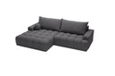Designer Ecksofa Nemo in Stoff mit Schlaffunktion & Stauraum – Anthrazit – Links