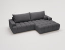 Designer Ecksofa Nemo in Stoff mit Schlaffunktion & Stauraum – Anthrazit – Rechts