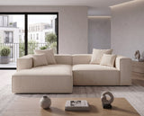 Designer Ecksofa Reno in Bouclé – Beige – Rechts