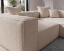 Designer Ecksofa Reno in Bouclé – Beige – Rechts