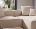 Designer Ecksofa Reno in Bouclé – Beige – Rechts