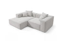 Designer Ecksofa Reno in Bouclé – Sand – Links