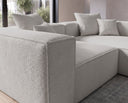 Designer Ecksofa Reno in Bouclé – Sand – Rechts