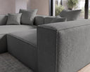 Designer Ecksofa Reno in Bouclé – Grau – Links