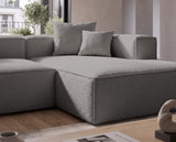 Designer Ecksofa Reno in Bouclé – Grau – Rechts