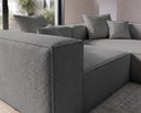 Designer Ecksofa Reno in Bouclé – Grau – Rechts
