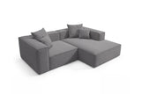 Designer Ecksofa Reno in Bouclé – Grau – Rechts