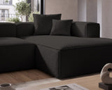 Designer Ecksofa Reno in Bouclé – Anthrazit – Rechts