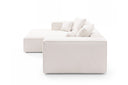 Designer Ecksofa Reno in Bouclé – Weiß – Links
