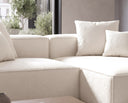 Designer Ecksofa Reno in Bouclé – Weiß – Rechts