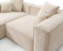 Designer Ecksofa Reno in Samt – Beige – Links