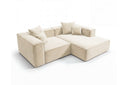 Designer Ecksofa Reno in Samt – Beige – Rechts