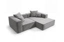 Designer Ecksofa Reno in Samt – Grau – Rechts
