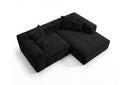 Designer Ecksofa Reno in Samt – Schwarz – Rechts