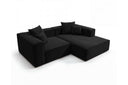 Designer Ecksofa Reno in Samt – Schwarz – Rechts