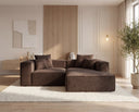 Designer Ecksofa Reno in Samt – Braun – Rechts