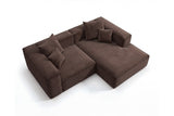 Designer Ecksofa Reno in Samt – Braun – Rechts