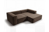 Designer Ecksofa Reno in Samt – Braun – Rechts