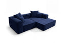 Designer Ecksofa Reno in Samt – Blau – Rechts