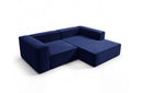 Designer Ecksofa Reno in Samt – Blau – Rechts