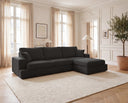 Designer Ecksofa Vigo in Bouclé – Anthrazit – Rechts
