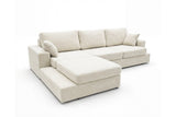 Designer Ecksofa Vigo in Chenille – Beige – Links