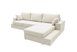 Designer Ecksofa Vigo in Chenille – Beige – Rechts