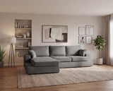 Designer Ecksofa Vigo in Chenille – Grau – Links