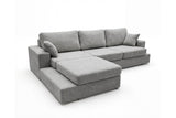 Designer Ecksofa Vigo in Chenille – Grau – Links