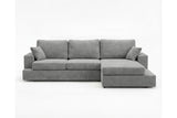 Designer Ecksofa Vigo in Chenille – Grau – Rechts