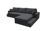 Designer Ecksofa Vigo in Chenille – Anthrazit – Rechts