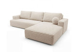 Designer Ecksofa Vanto in Bouclé – Beige – Rechts