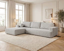 Designer Ecksofa Vanto in Bouclé – Sand – Links