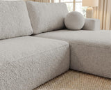 Designer Ecksofa Vanto in Bouclé – Sand – Rechts