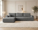 Designer Ecksofa Vanto in Bouclé – Grau – Links