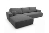 Designer Ecksofa Vanto in Bouclé – Grau – Links