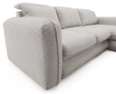 Designer Ecksofa Tino in Strukturstoff – Hellgrau – Rechts