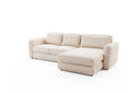 Designer Ecksofa Tino in Strukturstoff – Weiß – Rechts