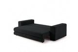 Designer 3 Sitzer Sofa Nilo in Samt mit Schlaffunktion & Stauraum – Schwarz