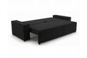 Designer 3 Sitzer Sofa Rego in Samt mit Schlaffunktion & Stauraum – Schwarz