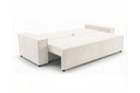 Designer 3 Sitzer Sofa Rego in Samt mit Schlaffunktion & Stauraum – Weiß