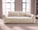 Designer 3 Sitzer Sofa Nora in Samt mit Schlaffunktion & Stauraum – Beige