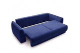 Designer 3 Sitzer Sofa Nora in Samt mit Schlaffunktion & Stauraum – Blau