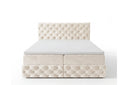 Boxspringbett Castella Samt mit Stauraum – Beige