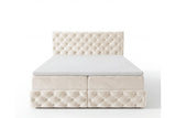 Boxspringbett Castella Samt mit Stauraum – Beige