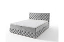 Boxspringbett Castella Samt mit Stauraum – Grau